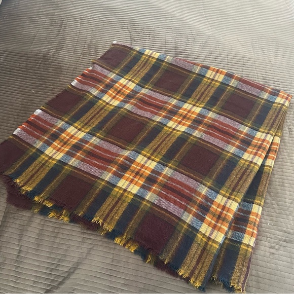 Zando Soft Autumn Tartan Plaid Chunky Wrap Scarf - Picture 5 of 11